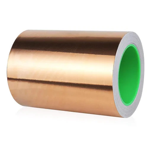Miniatura 12 de BOMEI PACK Cinta de lámina de cobre, 1 paquete de 1 pulgada x 66 pies con adhesivo conductor para guitarra y manualidades, soldadura, vitrales