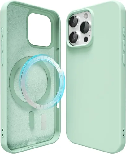 Miniatura 90 de oakxco Funda de silicona para iPhone 12 Pro Max, magnética, compatible con carga inalámbrica Magsafe, cubierta protectora de goma suave y delgada