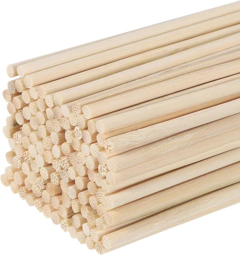 MECCANIXITY Varillas de madera de 19.7 in/20 varillas redondas de madera, palo de bambú de 0.12 pulgadas para manualidades, accesorios de cabina de