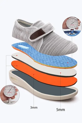 Miniatura 2 de ZUMEIJIA Zapatos diabéticos para mujer zapatos casuales ajustables zapatos anchos para ancianos pies hinchados antideslizantes amortiguación de aire