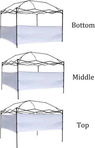 Miniatura 3 de Dos medias paredes, 2 paneles de pared solar de media pared lateral para toldo emergente, carpa de refugio de 10 x 10 pies, 10 x 15 pies, 10 x 20