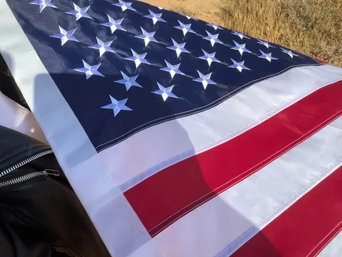 Miniatura 3 de Banderas estadounidenses para exteriores de 2.5 x 4 pies, bandera estadounidense para exteriores con estrellas bordadas y tiras cosidas, banderas