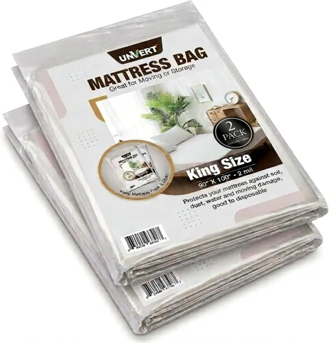 Miniatura 10 de Bolsa protectora de colchón impermeable Queen para mudanza y almacenamiento, resistente de 0.079 in (90 x 100 pulgadas), fabricada en Estados