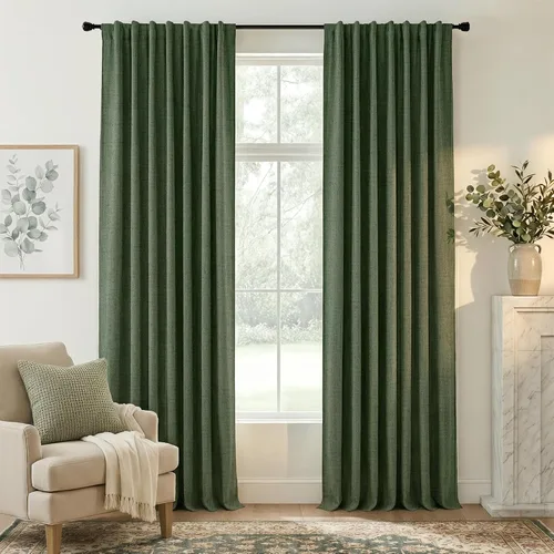 Miniatura 10 de RYB HOME Cortinas cortas opacas 100% marrones, 45 pulgadas de largo, 52 pulgadas de ancho, bloqueo de luz y aislamiento térmico para cocina