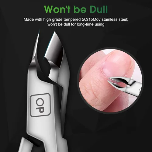 Miniatura 5 de opove X7 - Cortadora de cutículas, cortaúñas de acero inoxidable, removedor de uñas extremadamente afilado, herramienta de manicura y pedicura opove