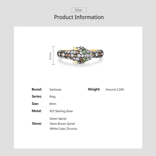 Miniatura 4 de Santuzza Anillo de plata de ley 925 con piedras preciosas para mujer