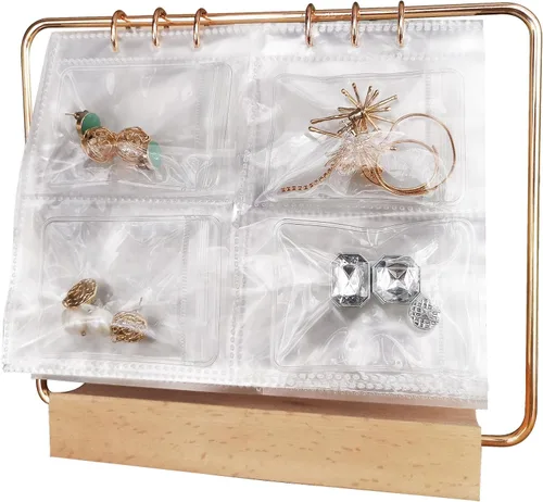 Organizador transparente para joyas, organizador de aretes y organizador de aretes antidecoloración, para anillos, collares, pulseras, aretes,