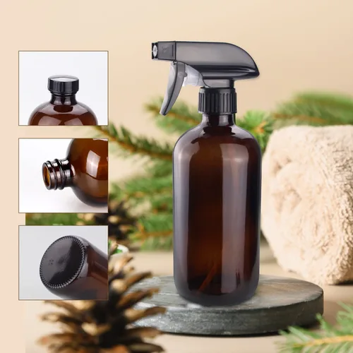 Miniatura 5 de Botellas de spray de vidrio ámbar Wedama, botellas de spray de vidrio de 16 oz para soluciones de limpieza y aceites esenciales, botella de spray