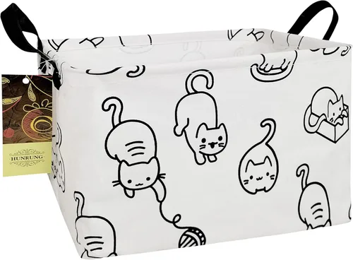 Miniatura 13 de Cesta de almacenamiento rectangular, lindo organizador de tela para juguetes de mascotas/niños, libros o ropa. Perfecta para habitaciones de niños