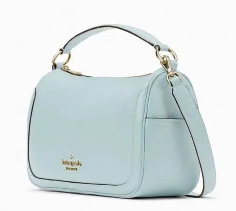 Miniatura 4 de Kate Spade Smoosh - Bolso bandolera con cremallera superior de cuero azul brillante, Azul Patchwork