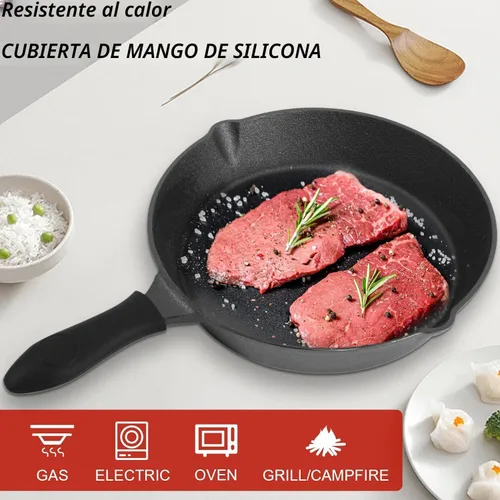 Miniatura 3 de Juego de sartenes de hierro fundido pre-sazonado, sartén de 3 piezas con asas resistentes al calor (6, 8, 10 pulgadas) para freír, saltear, pizza
