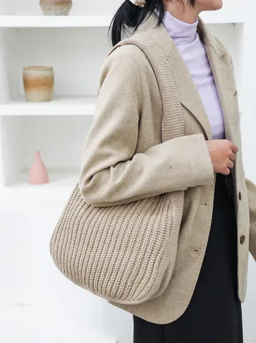 Miniatura 8 de ENBEI Bolsos de hombro para mujer Bolsos de ganchillo Bolso de punto grande Bolso de mano estético para la escuela lindo Bolsas de mano Bolsa
