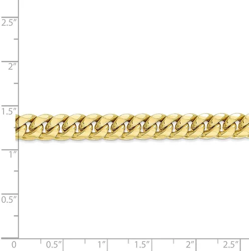 Miniatura 2 de Collar de cadena cubana Miami de oro amarillo sólido de 10 quilates con cierre de mosquetón seguro Oro