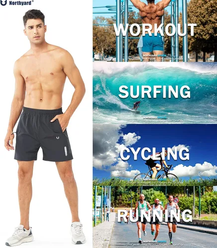 Miniatura 5 de NORTHYARD - Pantalones cortos deportivos para correr para hombres, ligeros, de secado rápido, 7, 5 o 9 pulgadas, para senderismo, deportes, gimnasio
