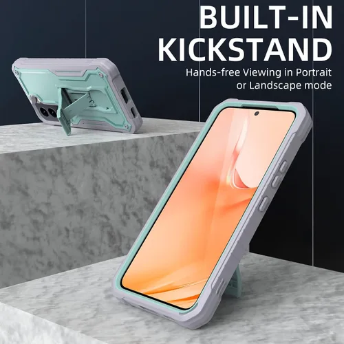Miniatura 5 de Funda para Samsung Galaxy S22 5G (solo no es compatible con Plus o Ultra), funda de protección de grado militar con protector de pantalla HD y Verde