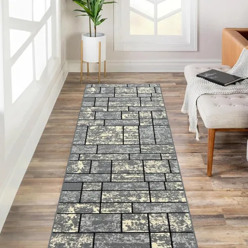 Miniatura 12 de Kapaqua Alfombra antideslizante de tamaño personalizado, color marrón, dorado, beige, con parte trasera de goma, para pasillo, 22 pulgadas de ancho