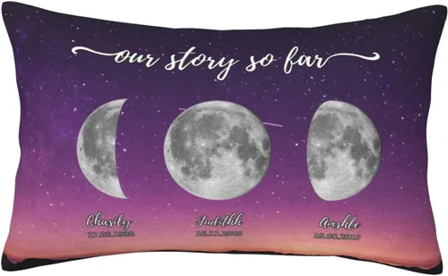 Miniatura 31 de Custom The Day You Became Our Mom Pillow Cover, Personalized Family Birth Moon Phase Pillowcases with Name Birthdate Gift for Mom Dad Father's Day