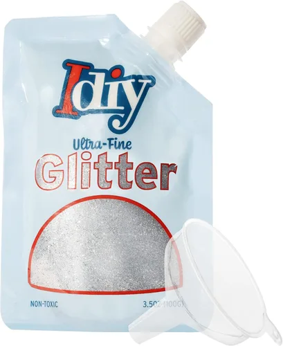 Miniatura 28 de iDIY - Brillantina ultra fina azul aguamarina (3.5 onzas), purpurina extrafina con bolsa de boquilla fácil de verter y embudo para resina, slime
