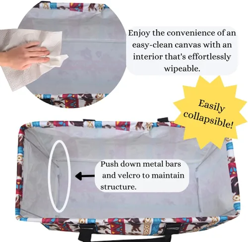 Miniatura 37 de NGIL Bolsa de comestibles reutilizable extra grande plegable de gran tamaño para comestibles, almacenamiento, picnic, playa, Bronco-negro occidental