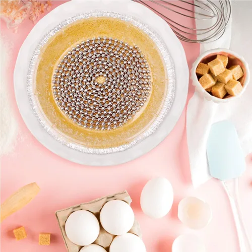 Miniatura 3 de Suministros duraderos para hornear: pesas de acero inoxidable para tartas, reutilizables y fáciles de limpiar, inodoros, pesos seguros para tartas