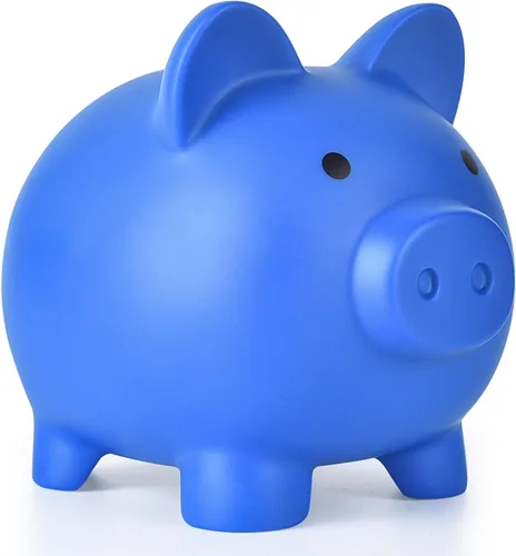 Miniatura 13 de PJDRLLC Alcancía, Banco de Dinero de Plástico Irrompible, Alcancía para Niñas y Niños, Alcancías de Tamaño Mediano, Regalos Prácticos para Azul