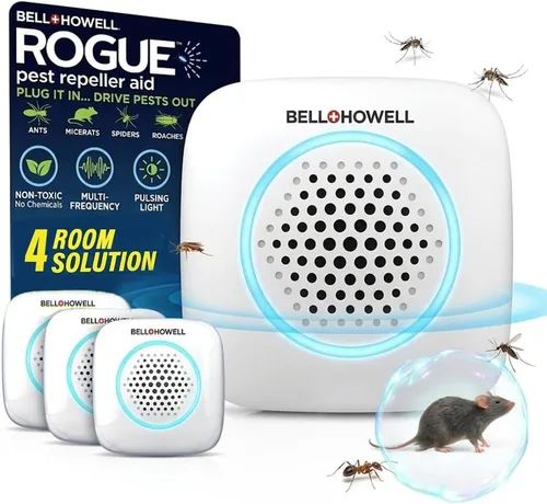 Miniatura 8 de Bell+Howell Repelente ultrasónico de plagas mejorado 2025 para interiores, paquete de 6 unidades, repelente de ratones para interiores, kit