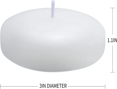 Miniatura 2 de flamecan Paquete de 12 velas flotantes, velas blancas sin perfume de cera sin goteo de 3 pulgadas, para jarrones cilíndricos, bodas, fiestas y días
