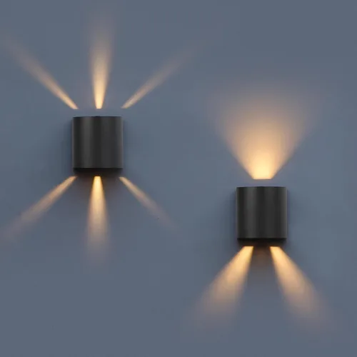 Miniatura 9 de LUTEC Paquete de 2 lámparas de pared LED ascendentes y descendentes ajustables, lámpara de pared moderna de aluminio resistente a la oxidación