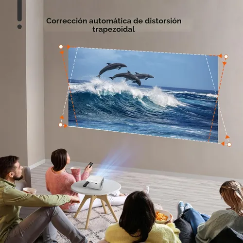 Miniatura 6 de Mini proyector con WiFi y Bluetooth, AKIYO 2026 Proyector actualizado 1080P Full HD, rotación de 360°, Keystone automático, proyector portátil