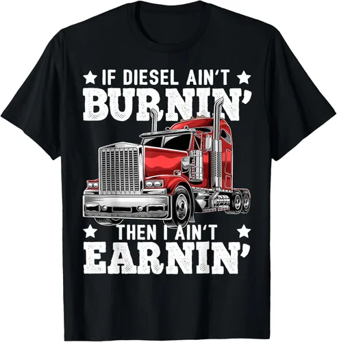 Divertida camiseta de regalo de camionero diesel grande aparejo semi-remolque conductor de camión, Negro -