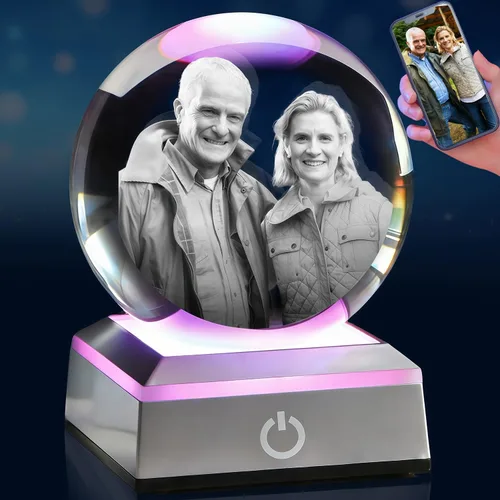Miniatura 13 de Foto de cristal 3D personalizada: recuerdo grabado personalizado para el día del padre, regalo único de aniversario de cumpleaños para papá, mujer