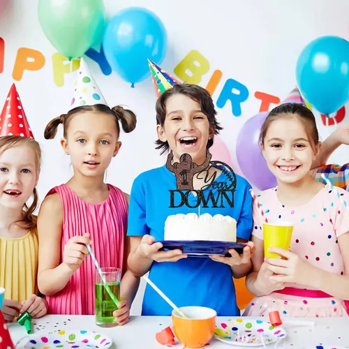 Miniatura 7 de WeBenison Decoración para pastel de 1er año, fiesta de baby shower, fútbol para niños y niñas, decoración de fiesta de primer cumpleaños, purpurina