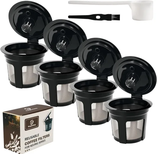 K-Cup reutilizable para Keurig, filtros de café en cápsulas K-Cup recargables sin BPA negros, filtros recargables de ajuste universal para cafetera