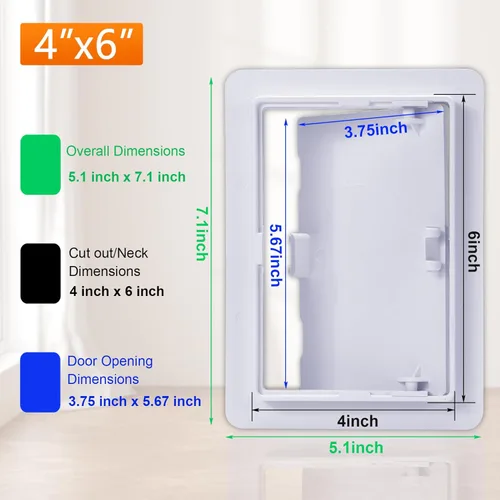 Miniatura 2 de Suteck Panel de acceso de plástico para techo de paneles de yeso 4 x 6 pulgadas Puertas de acceso reforzadas para fontanería en la pared extraíbles