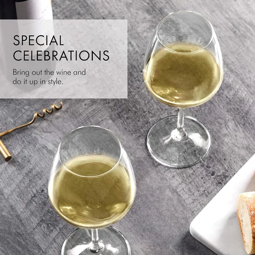 Miniatura 6 de Paksh Novelty Copas de vino blanco italianas - Juego de copas de vino para fiestas, bodas, regalos - Copa de vino transparente, para vino tinto