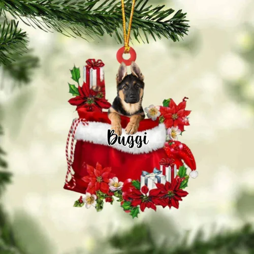 Miniatura 61 de Perro Akita Inu personalizado en bolsa de regalo, adorno de Navidad, nombre personalizado, regalo para amantes de los perros, familia, Navidad