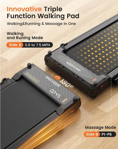 Miniatura 2 de FUNMILY Almohadilla para caminar y correr con inclinación, cintas de correr plegables para oficina en casa, almohadilla portátil para caminar