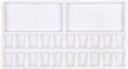 Miniatura 7 de Paleta de acuarela de cerámica, pintura de acuarela multirejilla, paleta de porcelana blanca, pintura profesional, suministros de cerámica adecuados