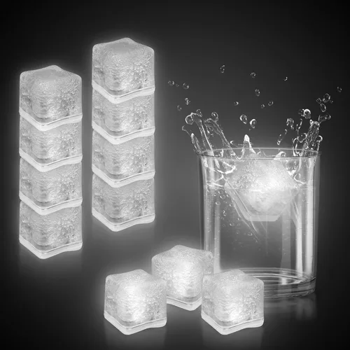 Miniatura 13 de Windy City Novelties Paquete de 12 cubos de hielo LED azules con 6 modos de luz, innovador botón de encendido/apagado, perfectos para fiestas