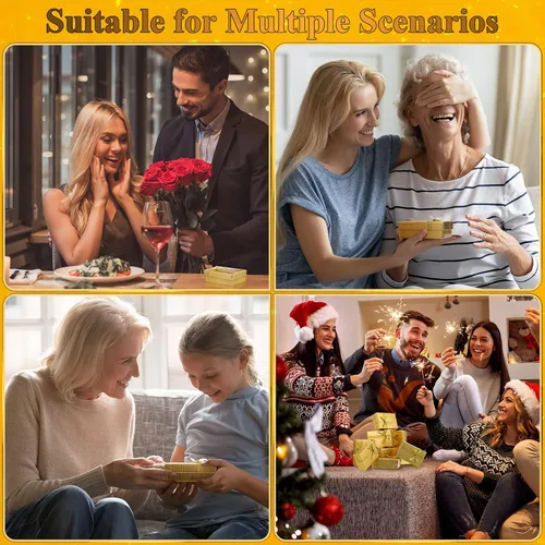 Miniatura 5 de Kenning Juego de 36 cajas de regalo de joyería, pequeñas cajas de regalo a granel con tapas, lazo de cinta para anillos, aretes, pulsera, collar