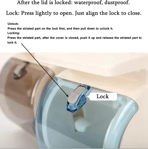 Miniatura 4 de Soporte de papel higiénico para montaje en pared, dispensador de papel higiénico de plástico impermeable a prueba de gatos con estante, autoadhesivo