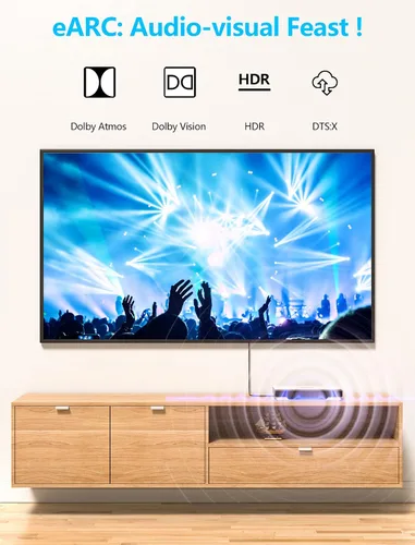 Miniatura 4 de ZESKRIS Cable HDMI de 10 pies/3M 10K 8K, cable trenzado HDMI de alta velocidad de 48 Gbps, 4K @120Hz 144Hz 8K @60Hz eARC HDR10 HDCP 2.2 2.3 cables