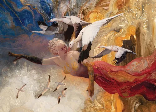 Miniatura 5 de Art & Fable Puzzle Company Julie Bell - Rompecabezas para adultos de 750 piezas de arte fino de Migración trascendente
