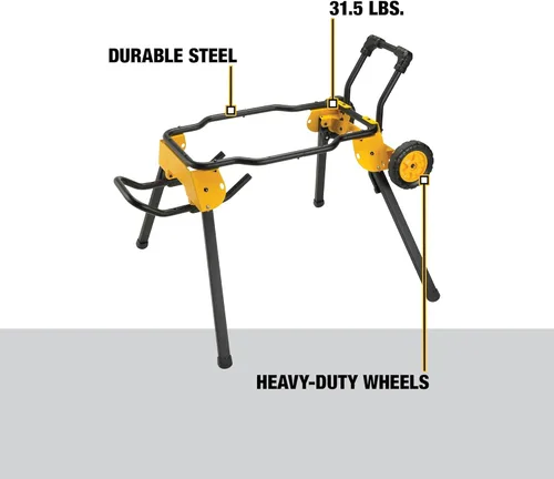 Miniatura 14 de DEWALT Sierra de Mesa de 10 Pulgadas con Soporte de Sierra de Mesa Rodante Plegable, 15 Amperios, 4800 RPM, Capacidad de Corte al Hilo de 32-1/2