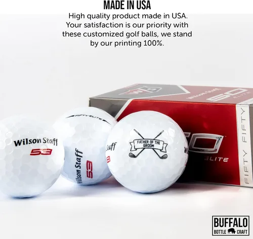 Miniatura 7 de Regalo de boda del padre del novio, funda de 3 pelotas de golf Wilson Staff Elite