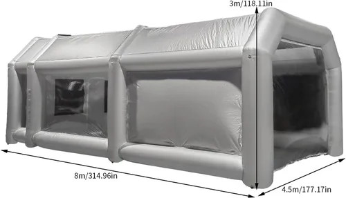 Miniatura 8 de Cabina de pulverización inflable con filtro de aire de 26 x 15 x 10 pies, cabina de pintura para coche, cabina de pintura portátil, estación