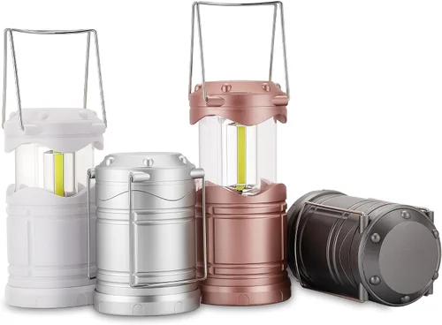 Miniatura 8 de Lichamp Linterna LED para campamento, paquete de 4 linternas alimentadas por batería para cortes de energía, luz colgante plegable portátil esencial