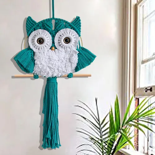 Miniatura 3 de ACEDSGN Tapiz de macramé para colgar en la pared, diseño bohemio hippy, tapiz hecho a mano, decoración de pared para cuarto del bebé, dormitorio