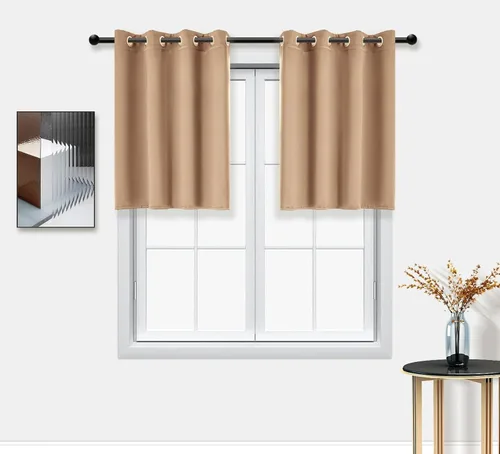 Miniatura 60 de PI Cortinas opacas para dormitorio, tratamiento de ventana con aislamiento térmico de anillo superior, cortinas oscurecedoras de habitación