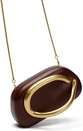 Miniatura 4 de Bolsos de noche de cuero sintético para mujer con cadena, bandolera de moda, decoración de metal, bolso de hombro casual 2025 A Blanco